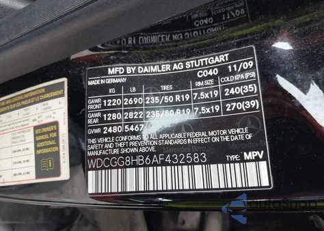 2010 Mercedes-Benz Glk 350 4Matic from USA, damaged, VIN WDCGG8HB6AF432583